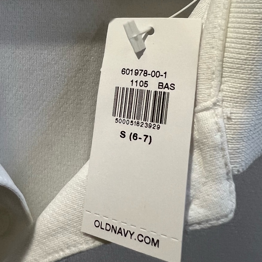 Old navy moisture wicking white polo boy size small 6/7 - Picture 7 of 7